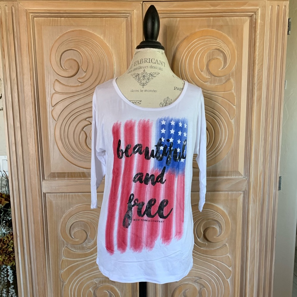 New York & Co 4th of July Top. NWT Size Small